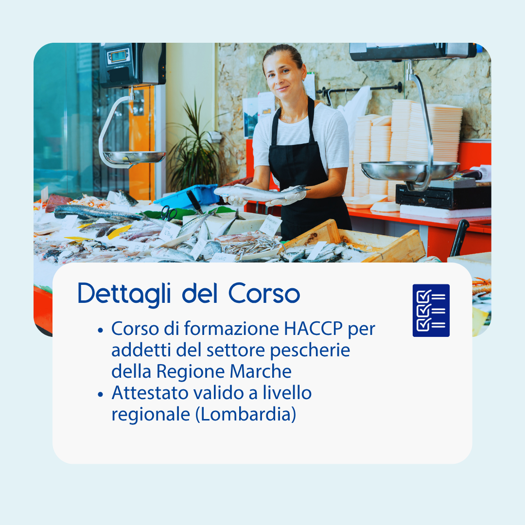 Corso formazione HACCP MARCHE (e-learning) - ADDETTI SETTORE ALIMENTARE: PESCHERIE - prodotto da Kattedra