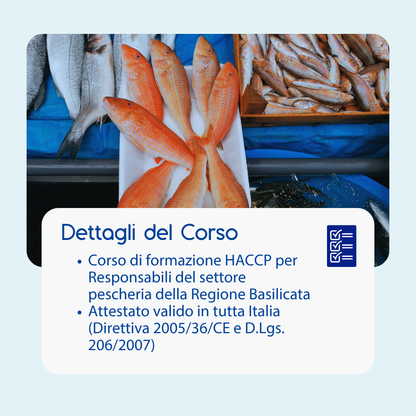 Corso formazione HACCP BASILICATA (e-learning) - RESPONSABILI SETTORE ALIMENTARE: PESCHERIE - prodotto da Kattedra