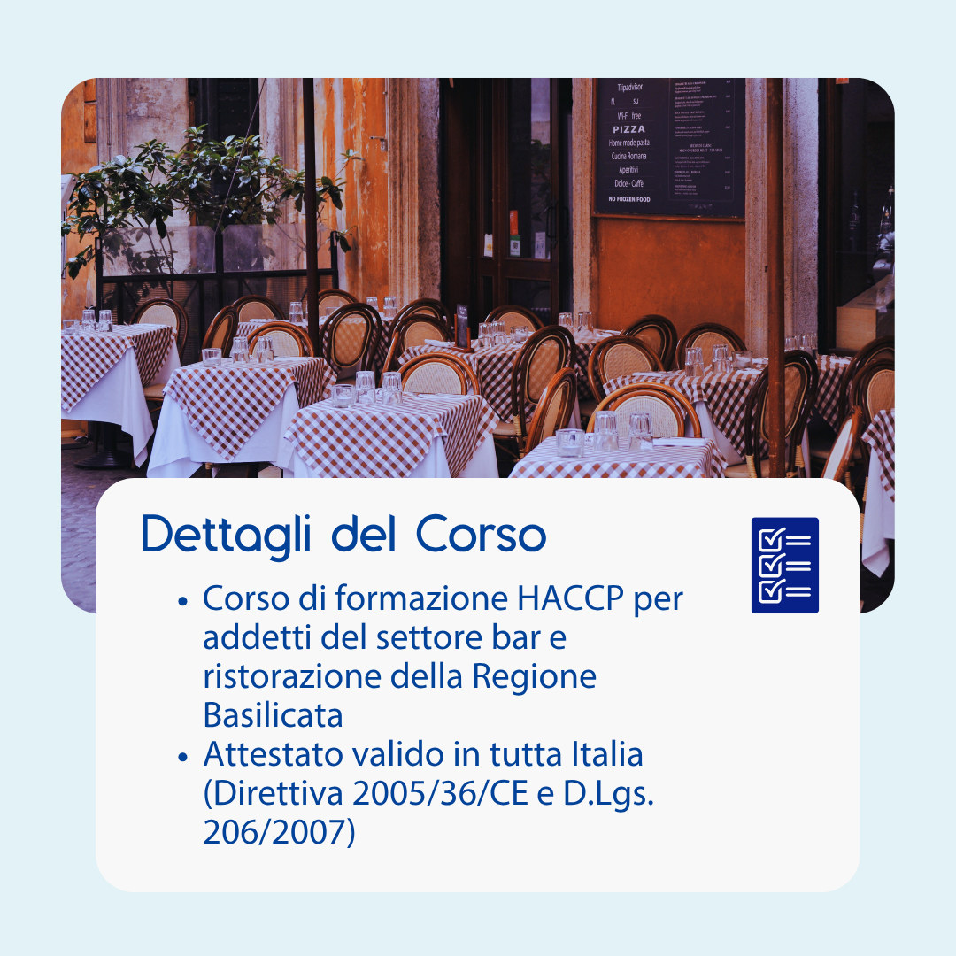 Corso formazione HACCP BASILICATA (e-learning) - ADDETTI SETTORE ALIMENTARE: BAR E RISTORANTI - prodotto da Kattedra