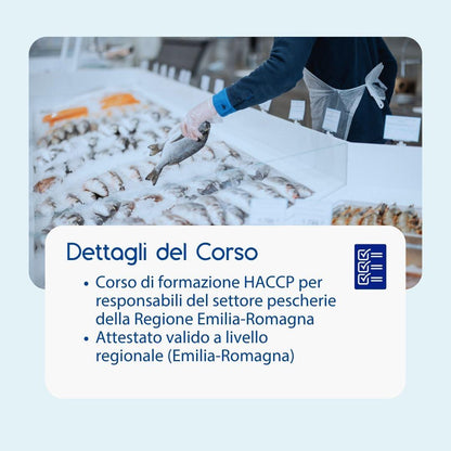 Corso formazione HACCP EMILIA-ROMAGNA (e-learning) - RESPONSABILI SETTORE ALIMENTARE: PESCHERIE - prodotto da Kattedra