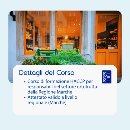 Corso formazione HACCP MARCHE (e-learning) - RESPONSABILI SETTORE ALIMENTARE: ORTOFRUTTA - prodotto da Kattedra