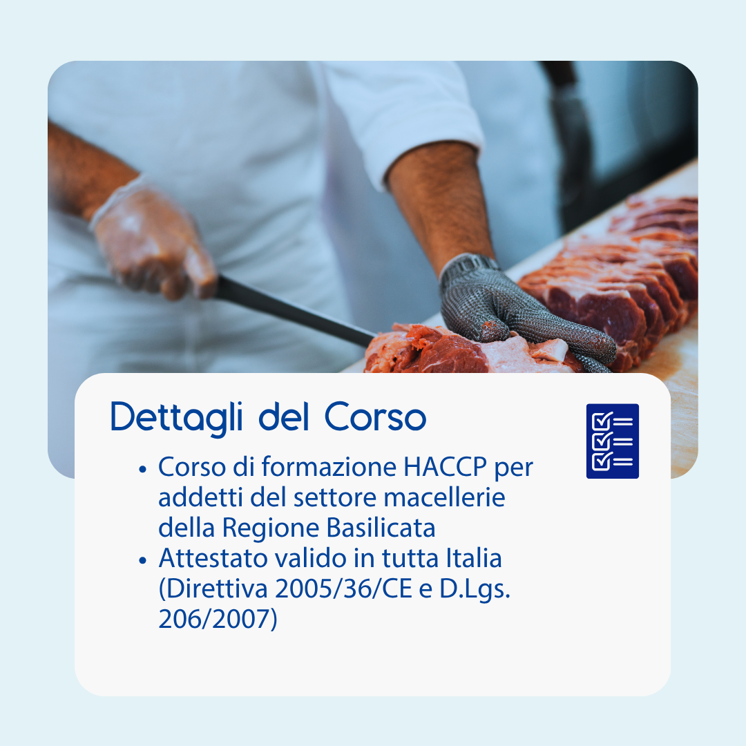Corso formazione HACCP BASILICATA (e-learning) - ADDETTI SETTORE ALIMENTARE: MACELLERIE - prodotto da Kattedra