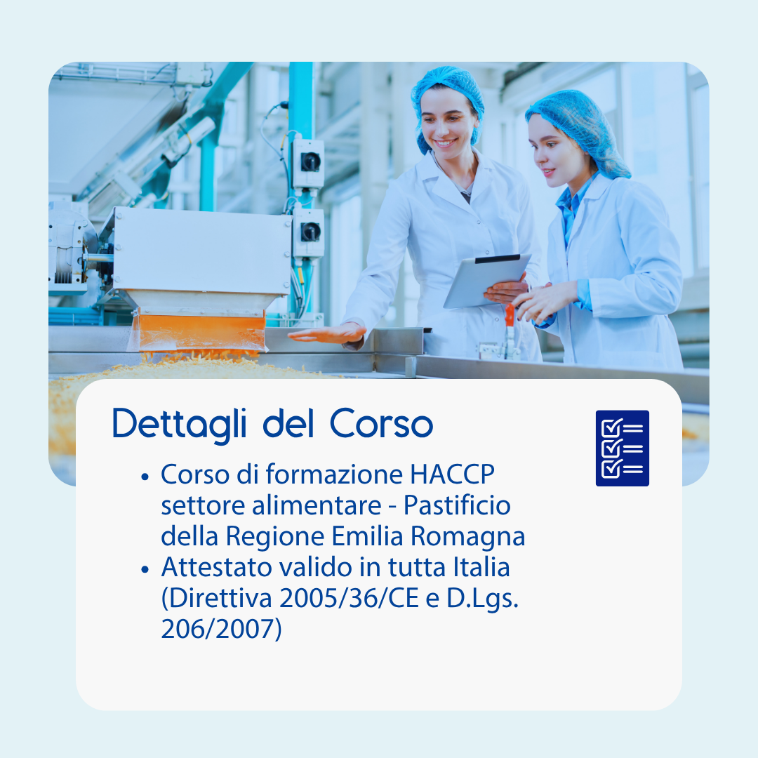 Corso formazione HACCP EMILIA ROMAGNA (e-learning) - RESPONSABILI SETTORE ALIMENTARE: PASTIFICIO - prodotto da Kattedra