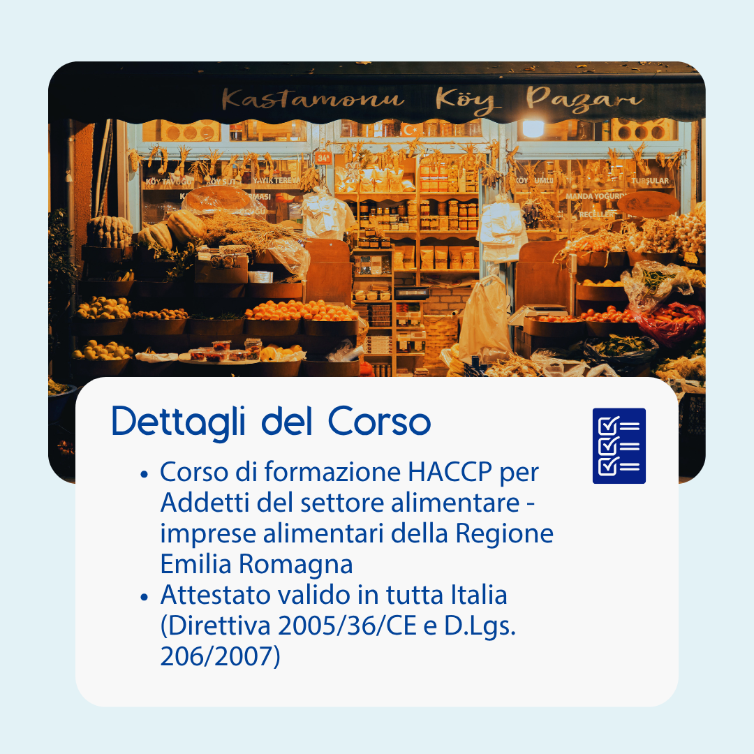 Corso formazione HACCP EMILIA ROMAGNA (e-learning) - ADDETTI SETTORE ALIMENTARE: IMPRESE ALIMENTARI- prodotto da Kattedra