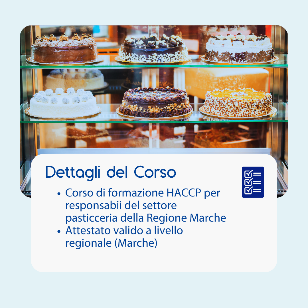 Corso formazione HACCP MARCHE (e-learning) - RESPONSABILI SETTORE ALIMENTARE: PASTICCERIA - prodotto da Kattedra