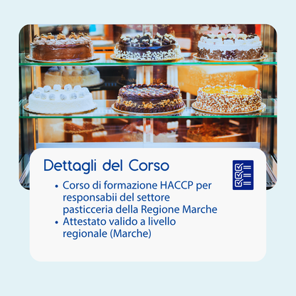 Corso formazione HACCP MARCHE (e-learning) - RESPONSABILI SETTORE ALIMENTARE: PASTICCERIA - prodotto da Kattedra