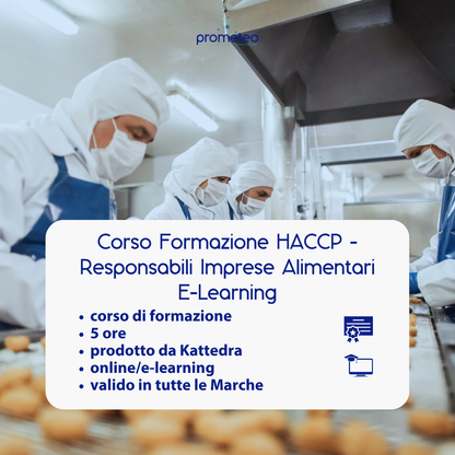 Corso formazione HACCP MARCHE (e-learning) - RESPONSABILE SETTORE ALIMENTARE: IMPRESE ALIMENTARI - prodotto da Kattedra
