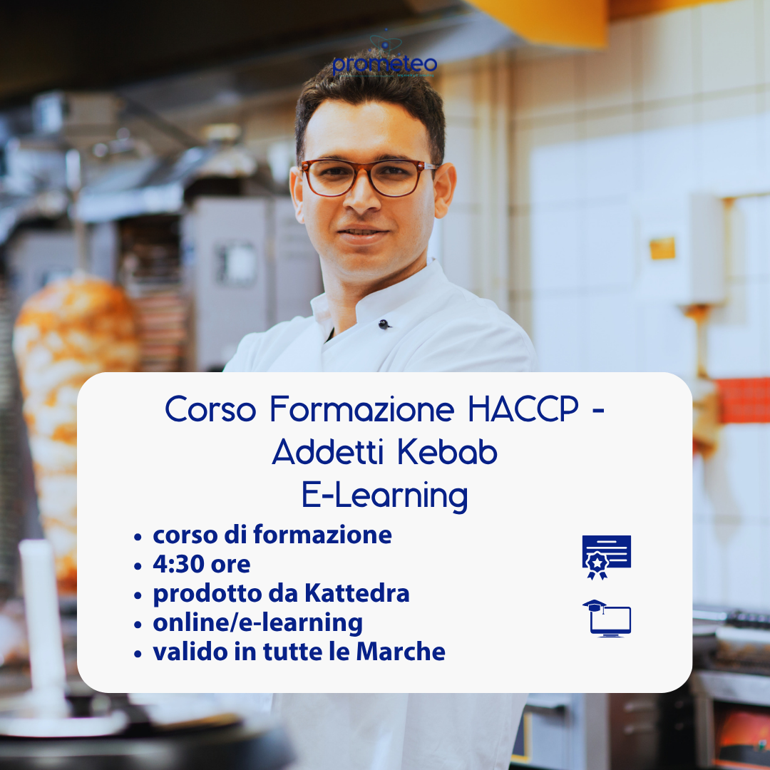 Corso formazione HACCP MARCHE (e-learning) - ADDETTI SETTORE ALIMENTARE: KEBAB - prodotto da Kattedra