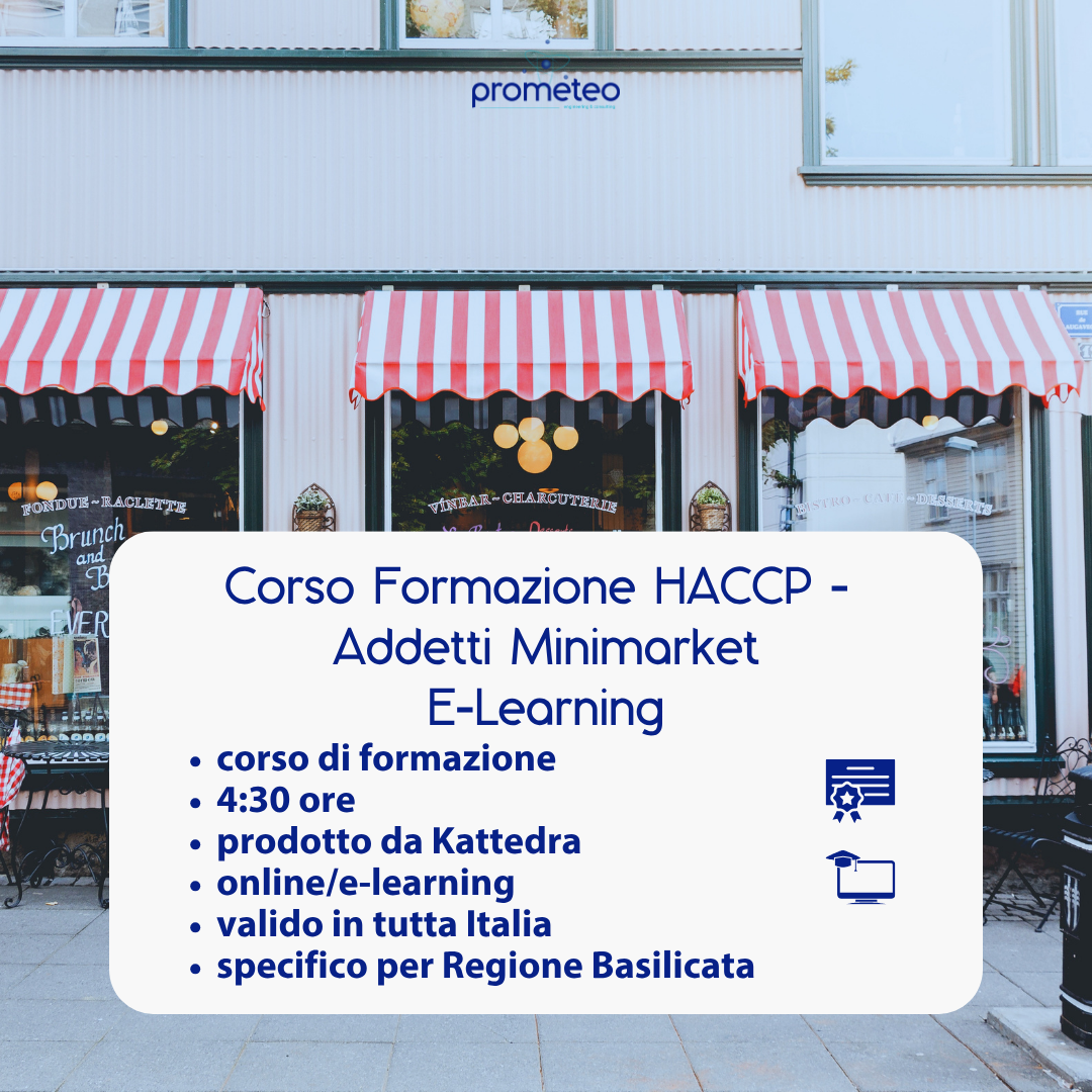 Corso formazione HACCP BASILICATA (e-learning) - ADDETTI SETTORE ALIMENTARE: MINIMARKET - prodotto da Kattedra
