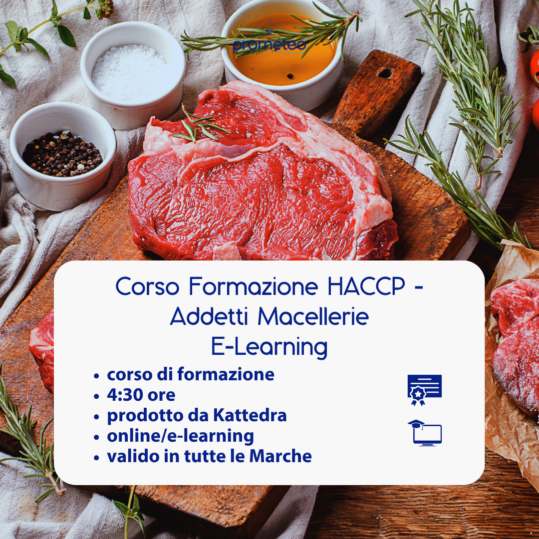 Corso formazione HACCP MARCHE (e-learning) - ADDETTI SETTORE ALIMENTARE: MACELLERIE - prodotto da Kattedra