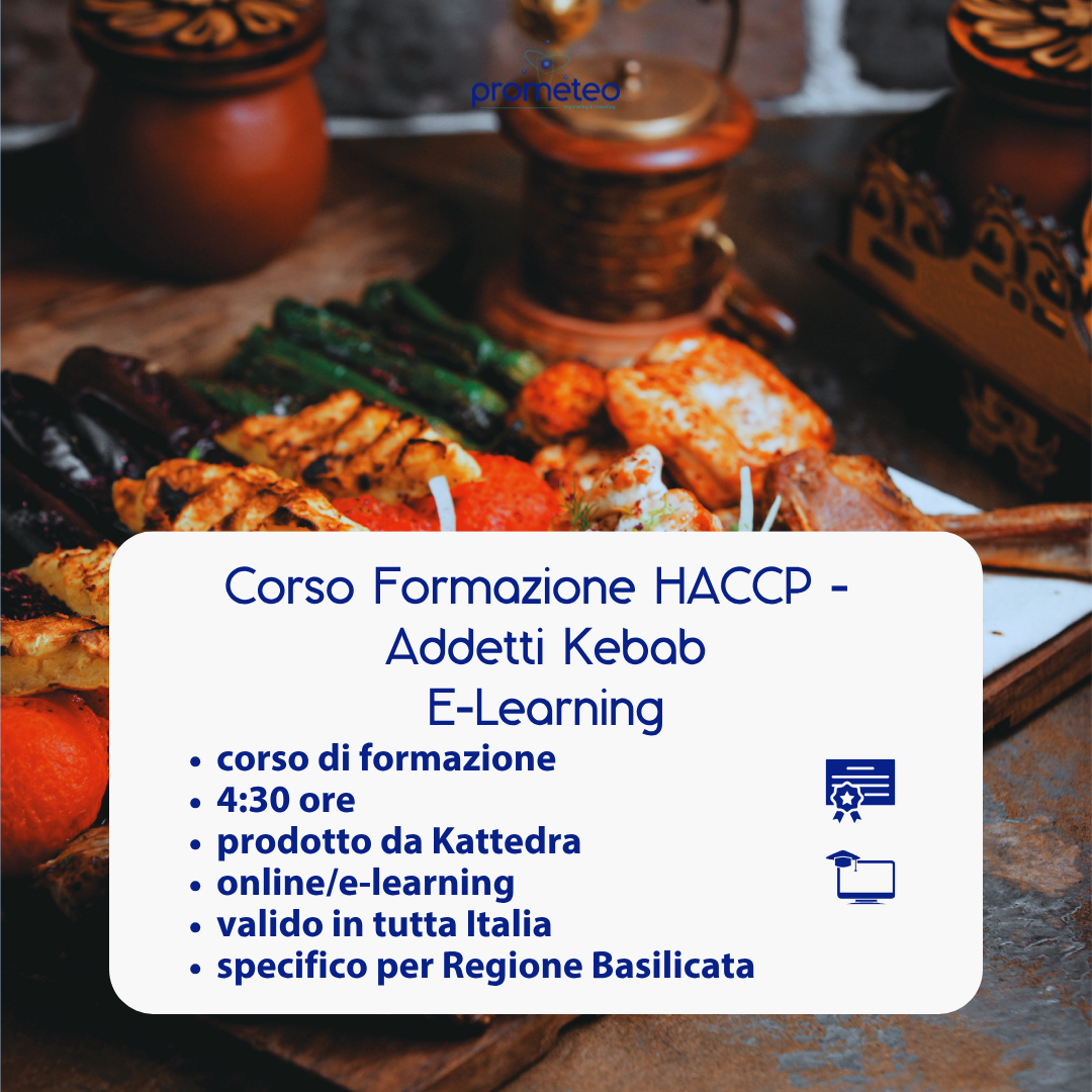 Corso formazione HACCP BASILICATA (e-learning) - ADDETTI SETTORE ALIMENTARE: KEBAB - prodotto da Kattedra