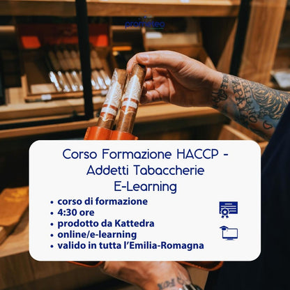 Corso formazione HACCP EMILIA-ROMAGNA (e-learning) - ADDETTI SETTORE ALIMENTARE: TABACCHERIE - prodotto da Kattedra