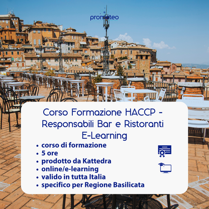 Corso formazione HACCP BASILICATA (e-learning) - RESPONSABILI SETTORE ALIMENTARE: BAR E RISTORAZIONE - prodotto da Kattedra