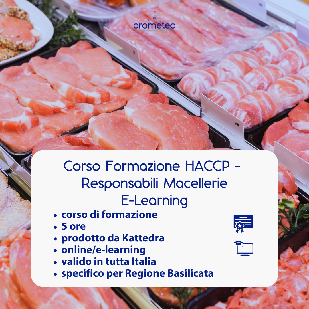 Corso formazione HACCP BASILICATA (e-learning) - RESPONSABILI SETTORE ALIMENTARE: MACELLERIE - prodotto da Kattedra
