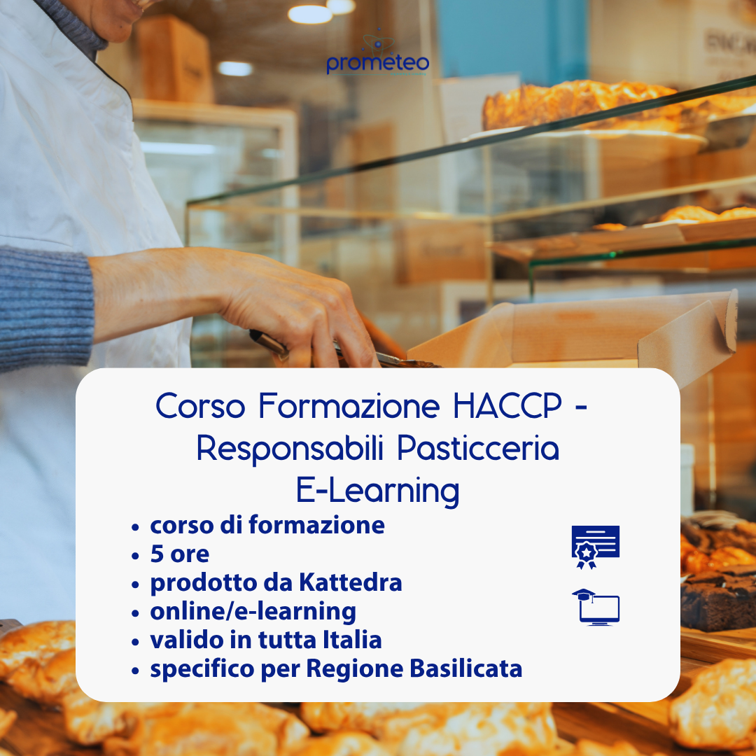 Corso formazione HACCP BASILICATA (e-learning) - RESPONSABILI SETTORE ALIMENTARE: PASTICCERIA - prodotto da Kattedra