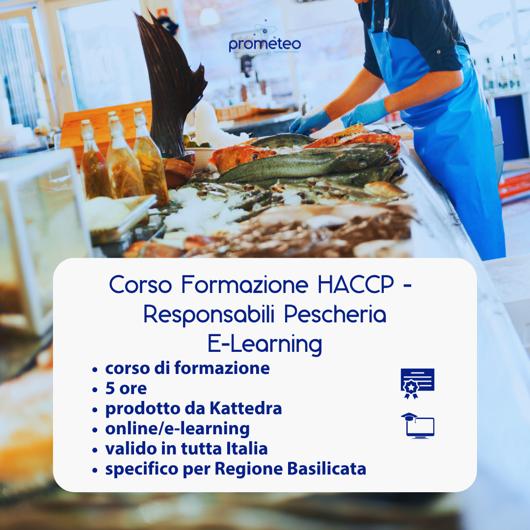 Corso formazione HACCP BASILICATA (e-learning) - RESPONSABILI SETTORE ALIMENTARE: PESCHERIE - prodotto da Kattedra