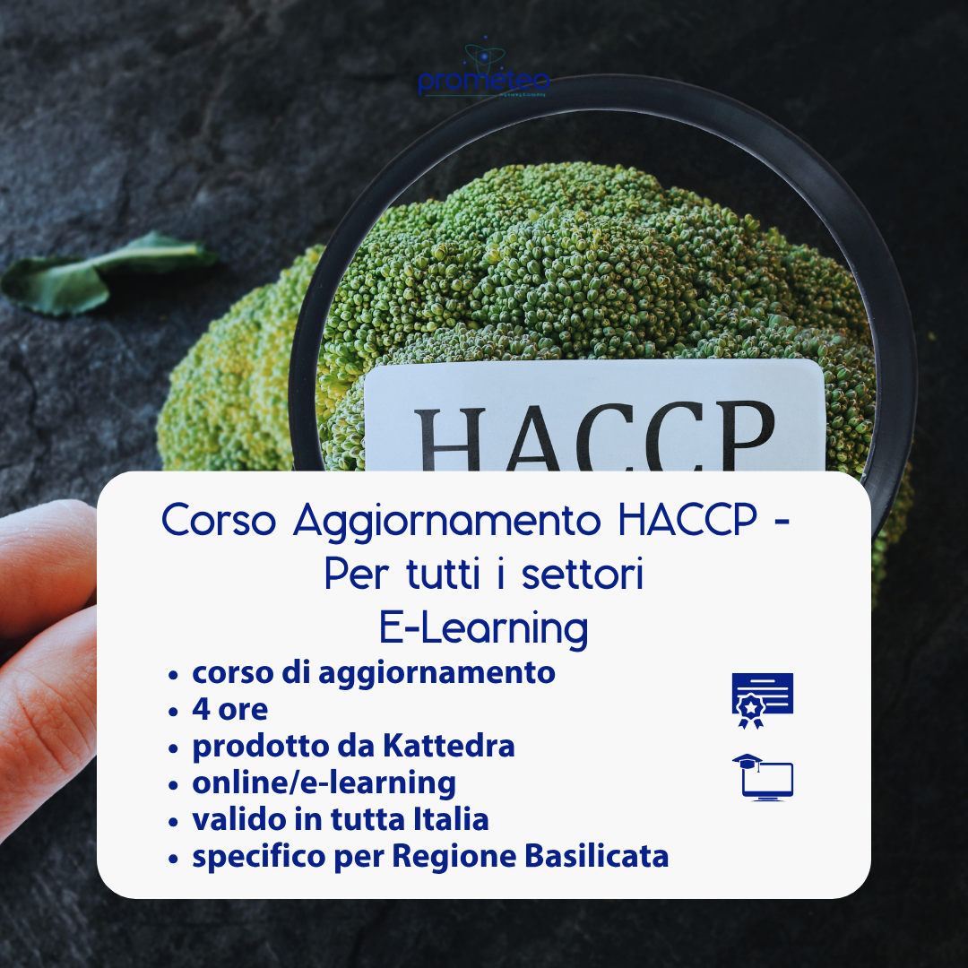 Corso aggiornamento HACCP BASILICATA (e-learning) - OPERATORI E RESPONSABILI SETTORE ALIMENTARE - prodotto da Kattedra