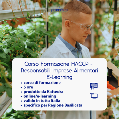 Corso formazione HACCP BASILICATA (e-learning) - RESPONSABILI SETTORE ALIMENTARE: IMPRESE ALIMENTARI - prodotto da Kattedra