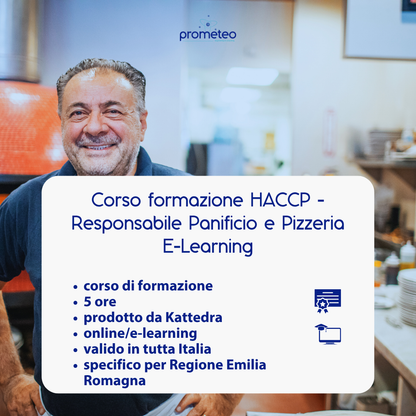 Corso formazione HACCP EMILIA ROMAGNA (e-learning) - RESPONSABILE SETTORE ALIMENTARE: PANIFICI E PIZZERIE - prodotto da Kattedra