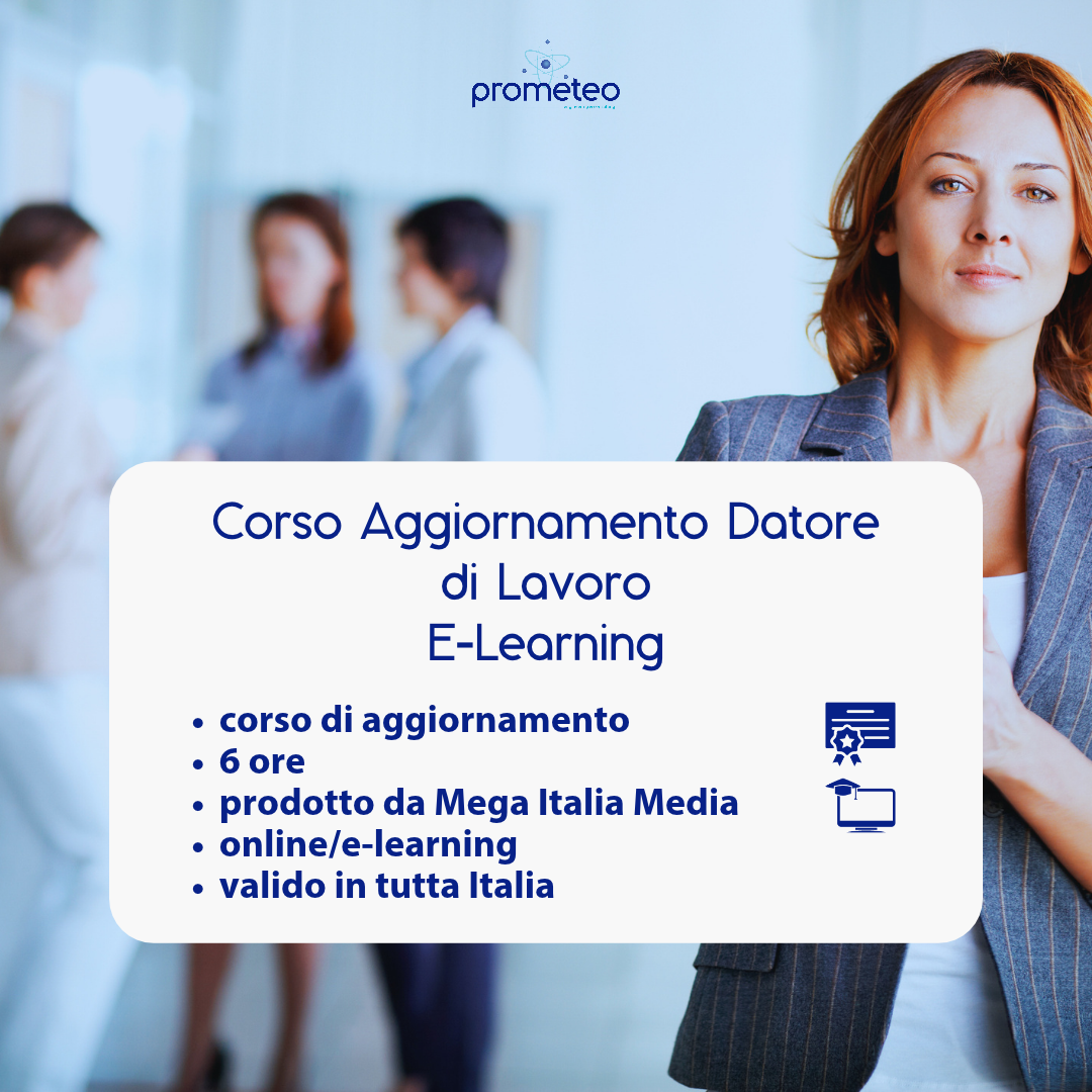 Corso aggiornamento DATORE DI LAVORO (e-learning) - prodotto da Megaitaliamedia
