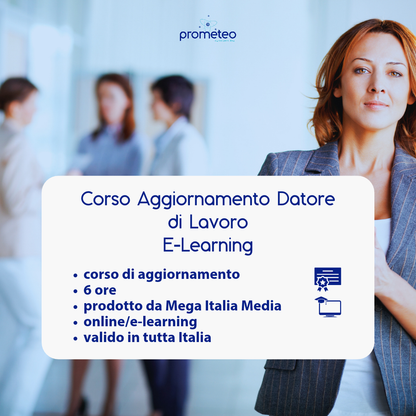 Corso aggiornamento DATORE DI LAVORO (e-learning) - prodotto da Megaitaliamedia