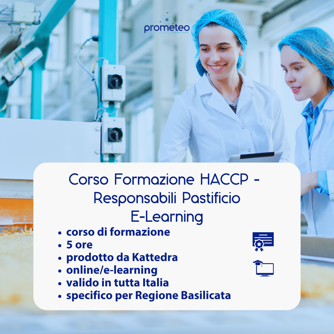 Corso formazione HACCP BASILICATA (e-learning) - RESPONSABILI SETTORE ALIMENTARE: PASTIFICIO - prodotto da Kattedra