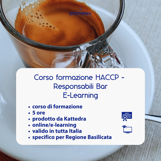 Corso formazione HACCP BASILICATA (e-learning) - RESPONSABILI SETTORE ALIMENTARE: BAR - prodotto da Kattedra