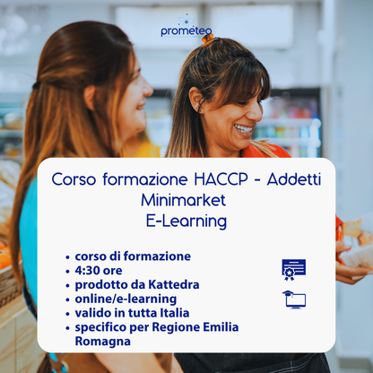 Corso formazione HACCP EMILIA ROMAGNA (e-learning) - ADDETTI SETTORE ALIMENTARE: MINIMARKET - prodotto da Kattedra