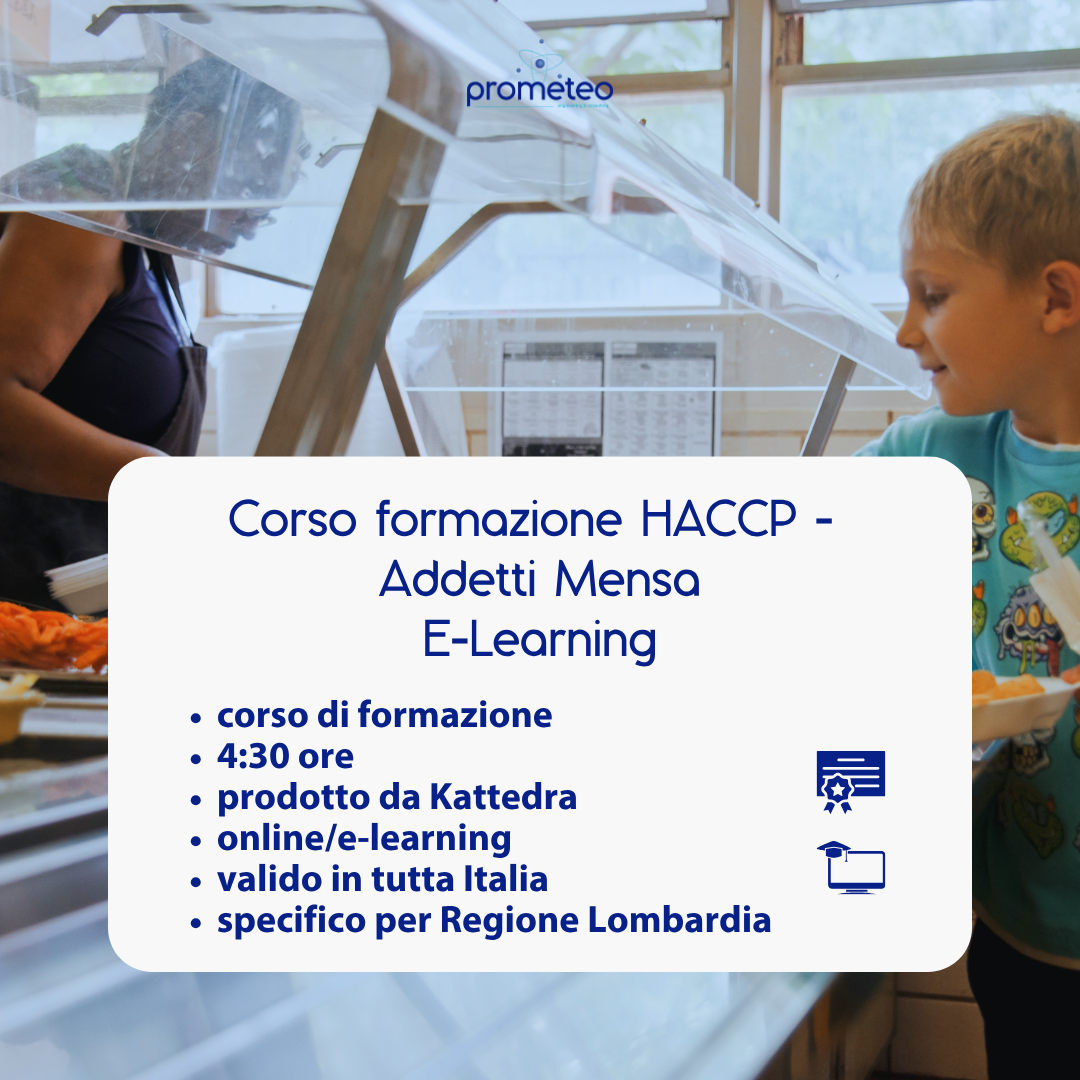 Corso formazione HACCP LOMBARDIA (e-learning) - ADDETTI SETTORE ALIMENTARE: MENSA - prodotto da Kattedra