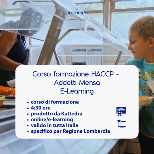 Corso formazione HACCP LOMBARDIA (e-learning) - ADDETTI SETTORE ALIMENTARE: MENSA - prodotto da Kattedra