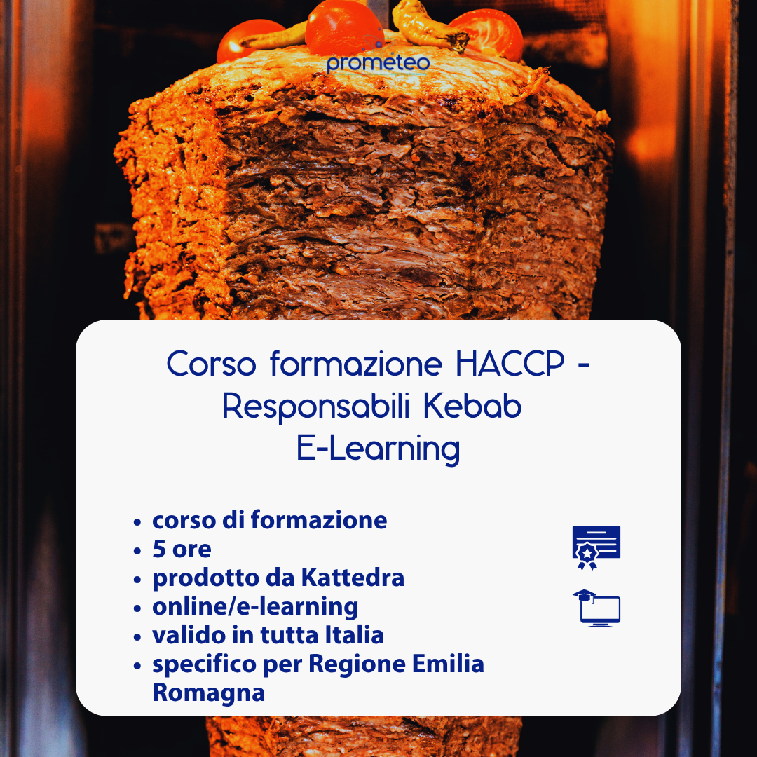 Corso formazione HACCP EMILIA ROMAGNA (e-learning) - RESPONSABILI SETTORE ALIMENTARE: KEBAB - prodotto da Kattedra