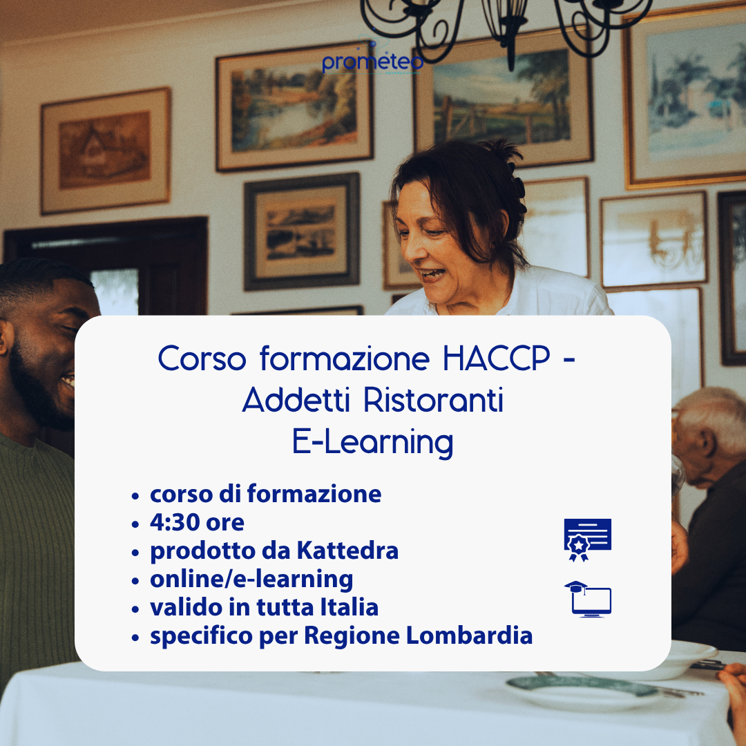 Corso formazione HACCP LOMBARDIA (e-learning) - ADDETTI SETTORE ALIMENTARE: RISTORANTI - prodotto da Kattedra