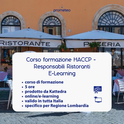 Corso formazione HACCP LOMBARDIA (e-learning) - RESPONSABILE SETTORE ALIMENTARE: RISTORAZIONE - prodotto da Kattedra