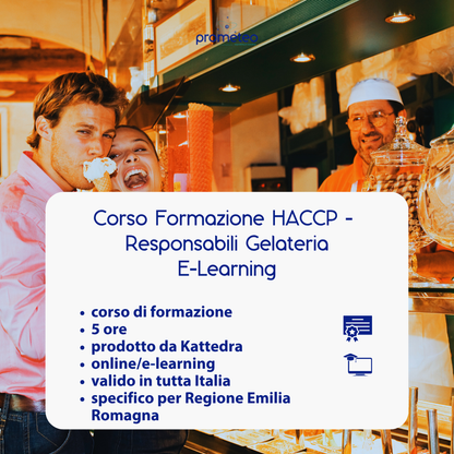 Corso formazione HACCP EMILIA ROMAGNA (e-learning) - RESPONSABILI SETTORE ALIMENTARE: GELATERIE - prodotto da Kattedra