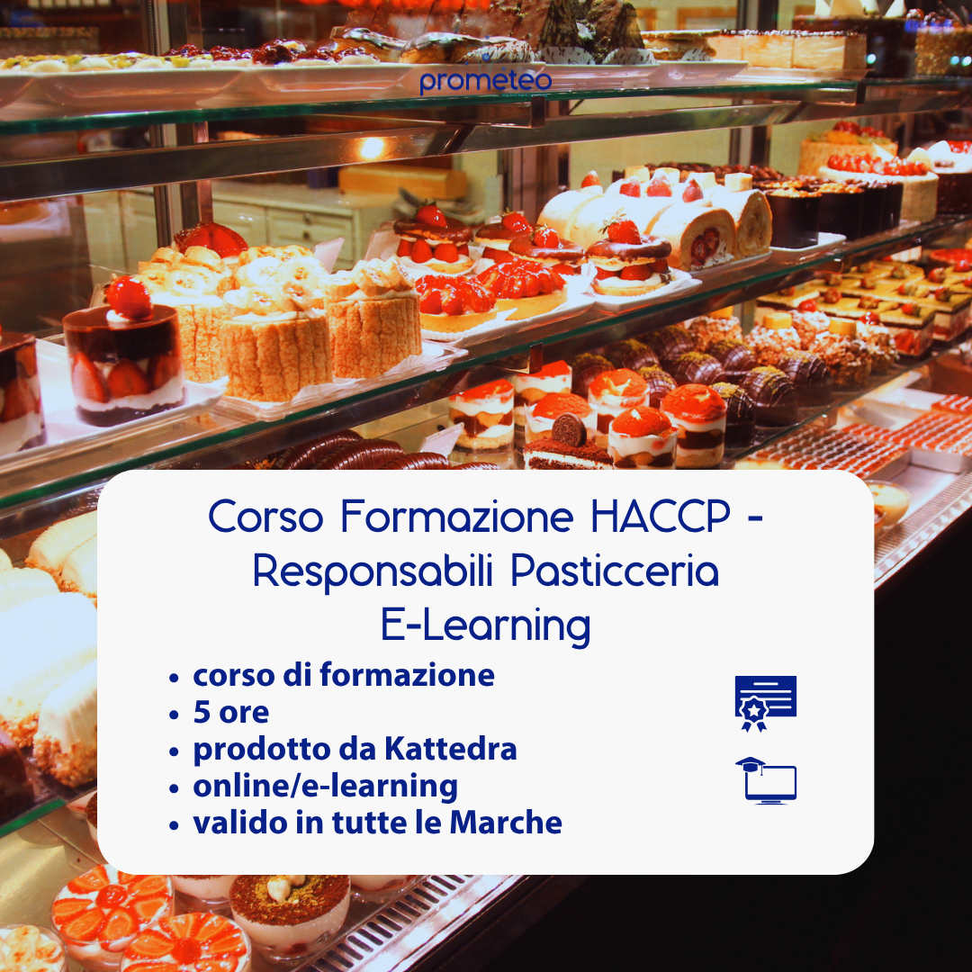 Corso formazione HACCP MARCHE (e-learning) - RESPONSABILI SETTORE ALIMENTARE: PASTICCERIA - prodotto da Kattedra
