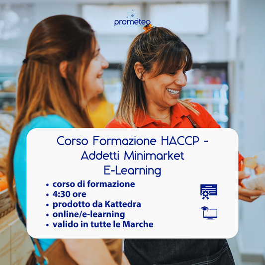 Corso formazione HACCP MARCHE (e-learning) - ADDETTI SETTORE ALIMENTARE: MINIMARKET - prodotto da Kattedra