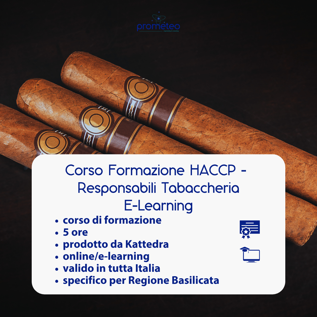 Corso formazione HACCP BASILICATA (e-learning) - RESPONSABILI SETTORE ALIMENTARE: TABACCHERIE - prodotto da Kattedra