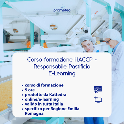 Corso formazione HACCP EMILIA ROMAGNA (e-learning) - RESPONSABILI SETTORE ALIMENTARE: PASTIFICIO - prodotto da Kattedra